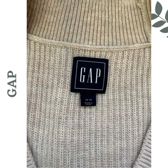 Gap V Neck Sweater Dress Long Sleeve Ribbed Midi Pale Pink Grey Size Extra Small - Picture 10 of 10